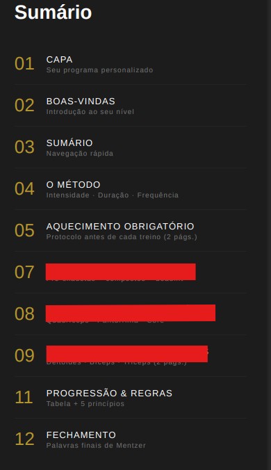 Sumário do programa